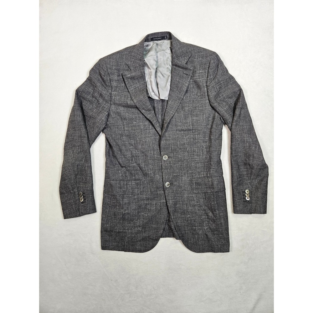 SuitSupply La Spalla Grey E. Thomas Wool Silk Linen Blazer Mens 40L / 98